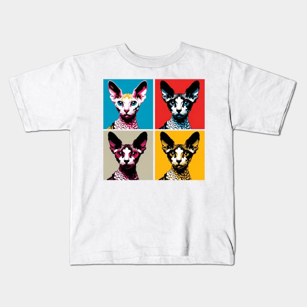 Cornish Rex Pop Art - Cat Lovers Kids T-Shirt by PawPopArt